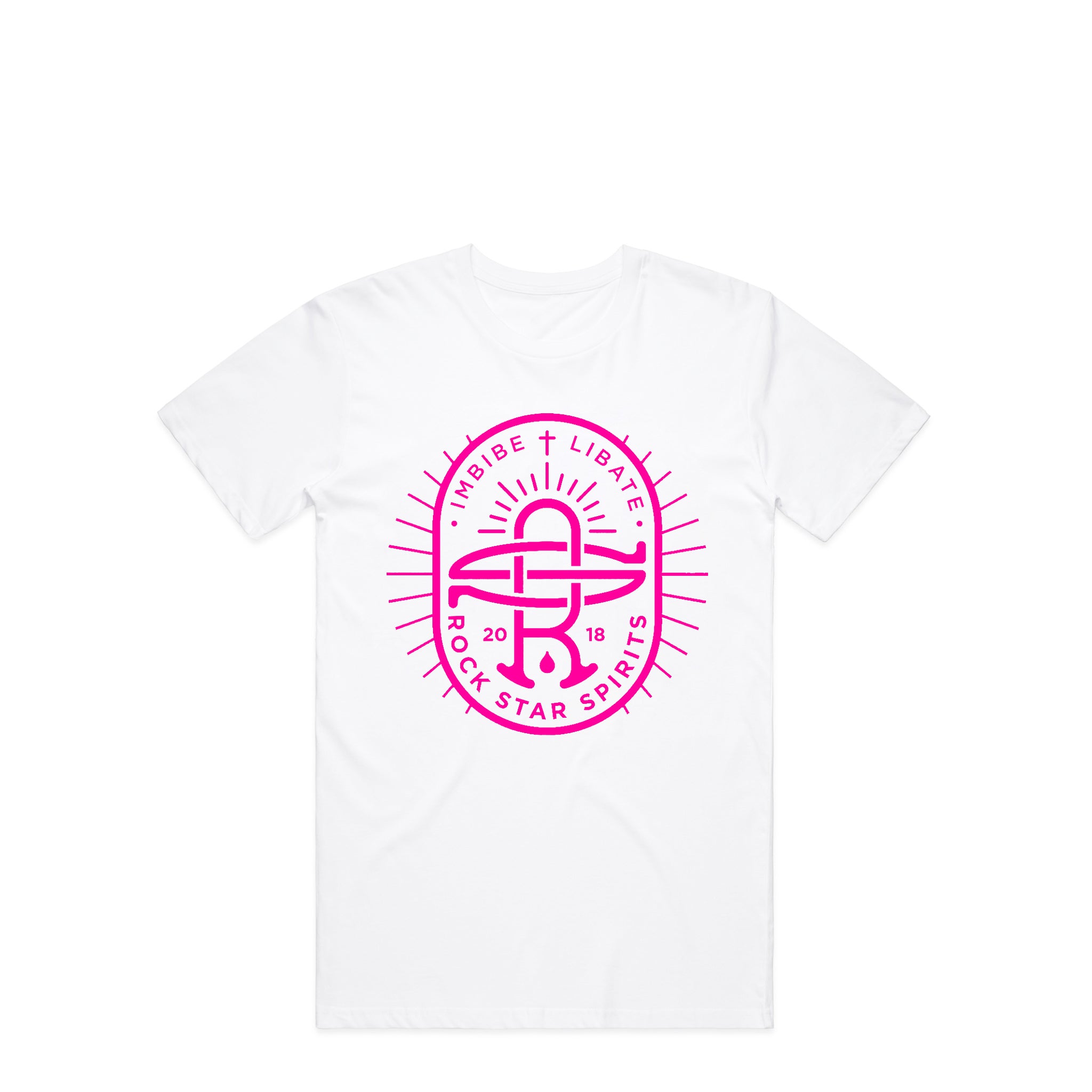 Rockstar Pink Roundel T-Shirt – White
